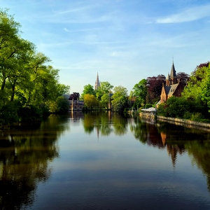 Vue de Bruges depuis le Lac d'Amour - Belgique  - collection de photos clin d'oeil, catégorie paysages